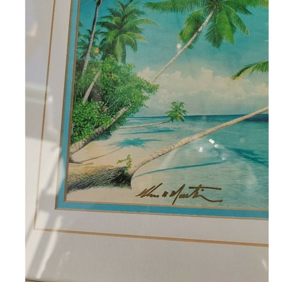 Framed Glenn Martin Art Print Rangaroa SIGNED BEACH ART - Picture 3 of 6